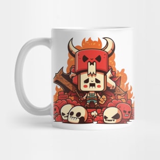 Cute happy kawaii halloween hell warrior skull lady Mug